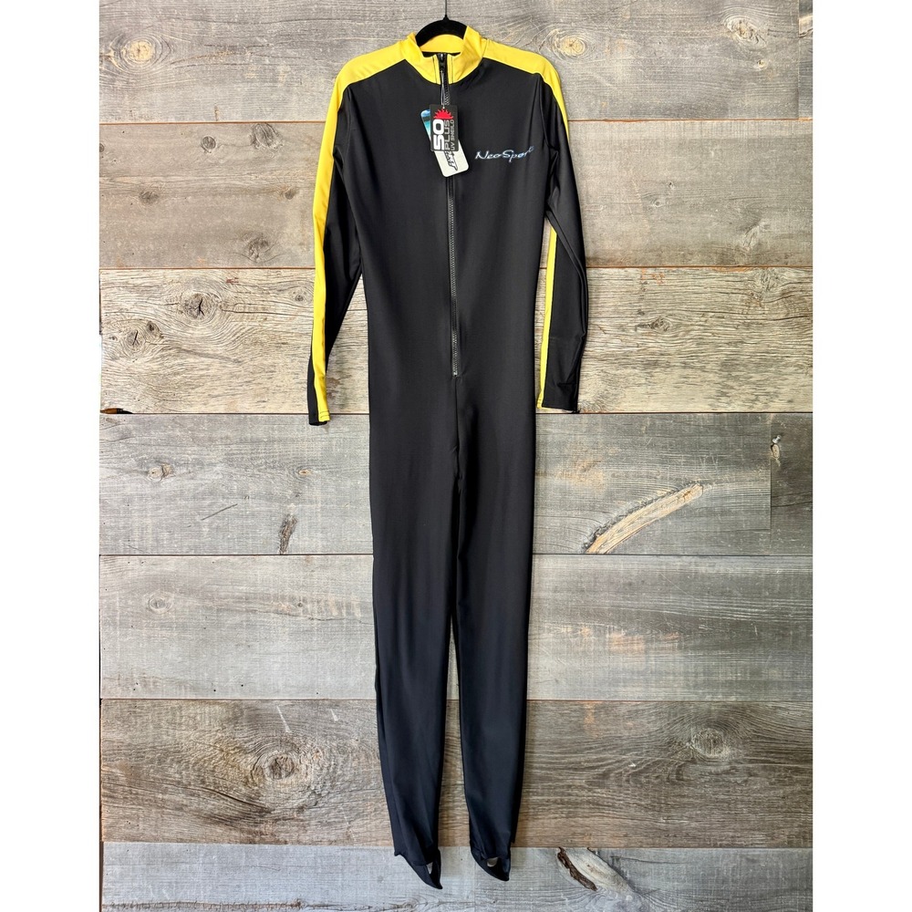 NeoSport NWT Unisex Sport Skin Rash Guard Suit M Black Full Body UV Stretch Swim